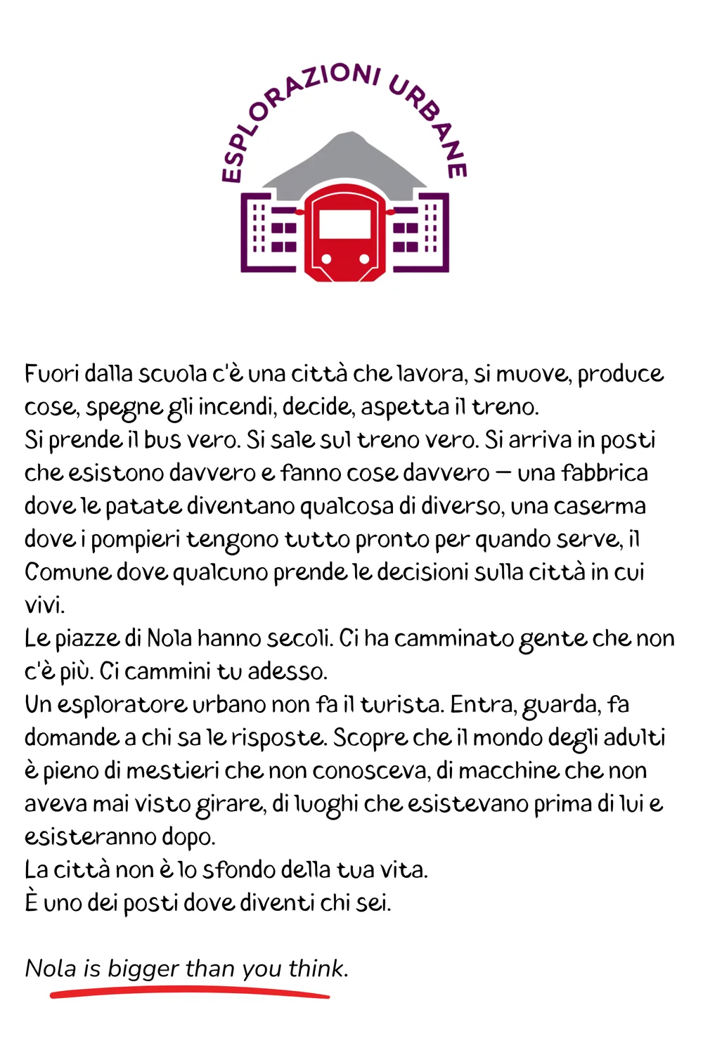 Passaporto, pagina dell’area Esplorazioni Urbane